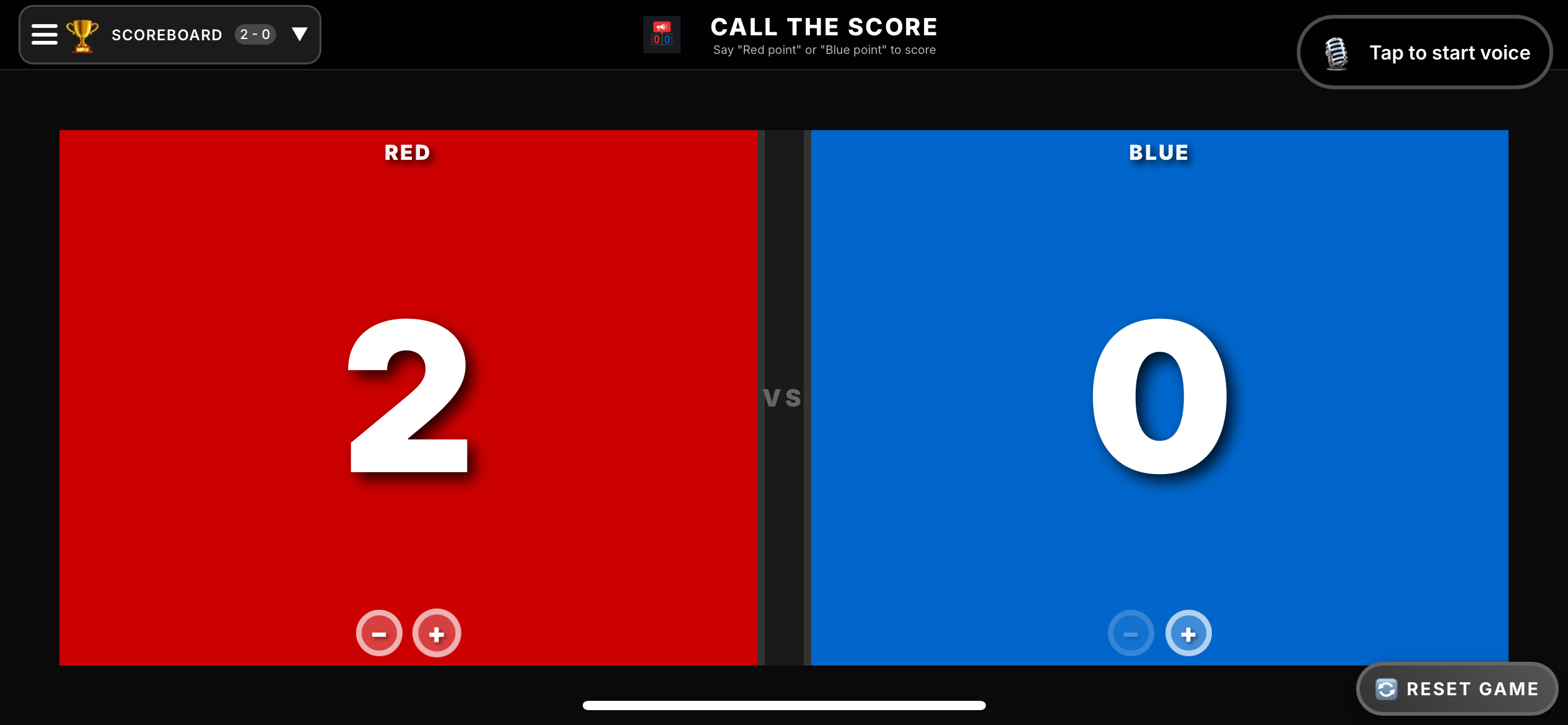 Call the Score Default Scoreboard